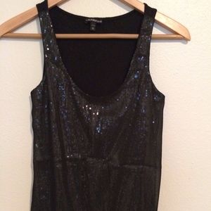 Black Sequin Tank Top Tunic